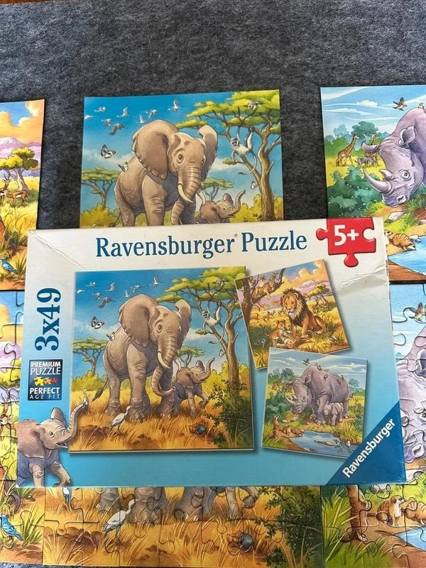 puzzle ravensburger 3x49 pièces animaux d'afrique
